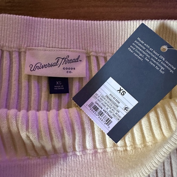 Universal Thread Cream Ribbed Ruffle-Hem Midi Skirt - Picture 5 of 7